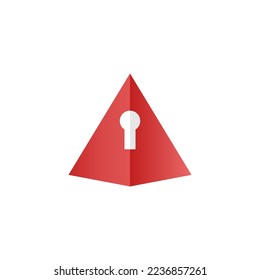 Diseño del logotipo combinado de pirámide y bloqueo, adecuado para el logotipo de seguridad