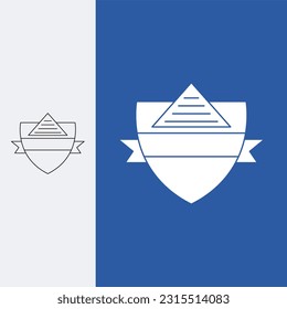 pyramid logo with emblem shield, logo vector design template best. Line art style and silhouette stylish.