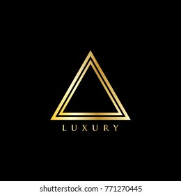 Pyramid Logo Gold. Luxury Gold Logo. Template Vector Illustration Eps 10