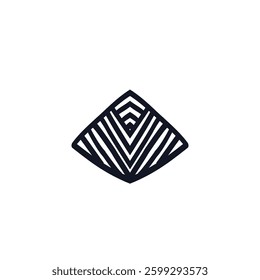 Pyramid logo icon sign Ethnic doodle design