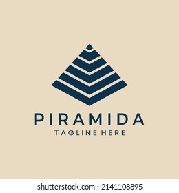 pyramid logo, icon template design, with emblem vector illustration