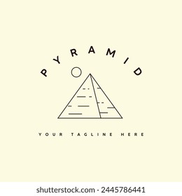 Pirámide logo línea arte Vector ilustración simple Plantilla icono gráfico