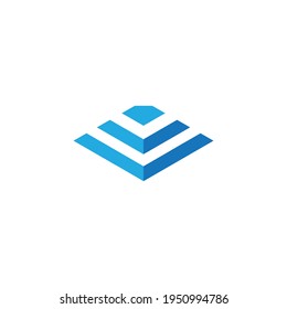 Ilustración vectorial de plantilla de logotipo piramidal