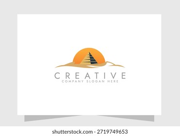 Projeto do ícone do vetor do logotipo da pirâmide, Projeto do conceito do conceito do logotipo das pirâmides da marca criativa 