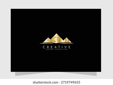 Projeto do ícone do vetor do logotipo da pirâmide, Projeto do conceito do conceito do logotipo das pirâmides da marca criativa 