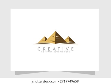 Projeto do ícone do vetor do logotipo da pirâmide, Projeto do conceito do conceito do logotipo das pirâmides da marca criativa 