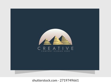 Projeto do ícone do vetor do logotipo da pirâmide, Projeto do conceito do conceito do logotipo das pirâmides da marca criativa 
