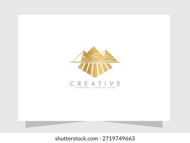 Projeto do ícone do vetor do logotipo da pirâmide, Projeto do conceito do conceito do logotipo das pirâmides da marca criativa 