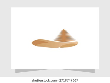 Projeto do ícone do vetor do logotipo da pirâmide, Projeto do conceito do conceito do logotipo das pirâmides da marca criativa 