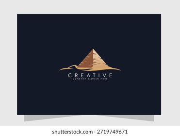 Diseño de icono de Vector de logotipo de pirámide, diseño de concepto de logotipo de pirámides de marca creativa 
