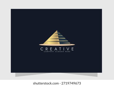 Projeto do ícone do vetor do logotipo da pirâmide, Projeto do conceito do conceito do logotipo das pirâmides da marca criativa 