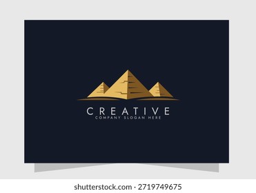 Projeto do ícone do vetor do logotipo da pirâmide, Projeto do conceito do conceito do logotipo das pirâmides da marca criativa 