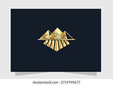 Projeto do ícone do vetor do logotipo da pirâmide, Projeto do conceito do conceito do logotipo das pirâmides da marca criativa 
