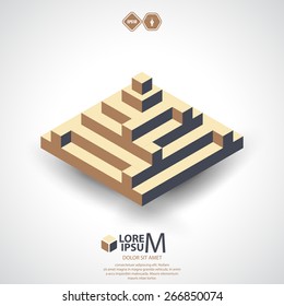 Pyramid logotype, icon. Vector illustration