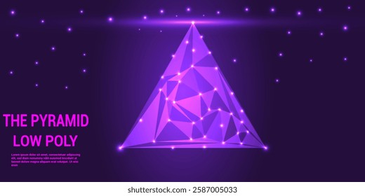 The Pyramid low poly technology abstract background.