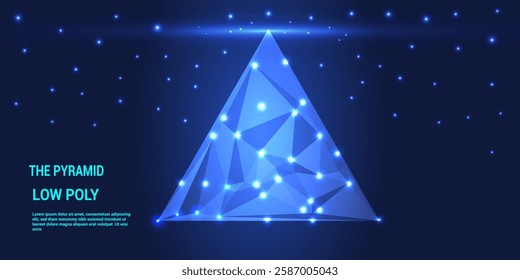 The Pyramid low poly technology abstract background.