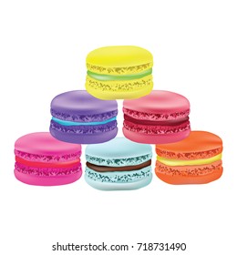 Pyramid of macaroon. Vector illustration
