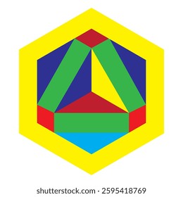 pyramid made of colorful cubes isolated