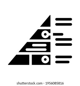 pyramid maslow glyph icon vector. pyramid maslow sign. isolated contour symbol black illustration