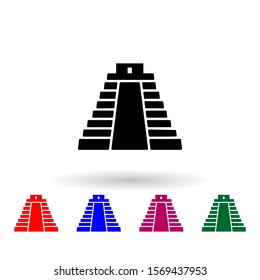 Pyramid in mexico multi color icon. Simple glyph, flat vector of mexico icons for ui and ux, website or mobile application