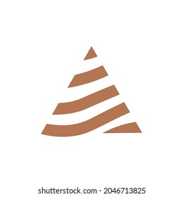 Pyramid minimalist logo design, letter A logo, symbol, icon, professional logo, vector, illustration, triangular pyramid icon, wave flame, stylish sign, logotype, template, abstract