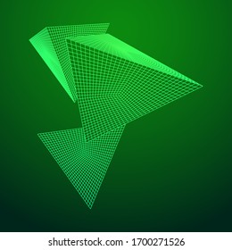 Estilo de tecnología de red molecular piramidal. Estructura de conexión futurista para la química y la ciencia. Ilustración vectorial de malla baja del bastidor de alambres
