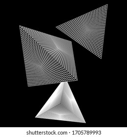 Estilo de tecnología de red molecular piramidal. Estructura de conexión futurista para la química y la ciencia. Ilustración vectorial de malla baja del bastidor de alambres