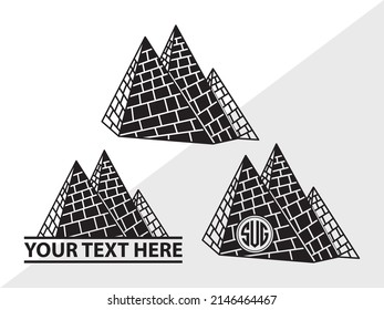 Pyramid Monogram Printable Vector Illustration