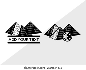 Pyramid Monogram SVG Printable Vector Illustration
