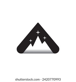 pyramid mount star logo minimalist design.