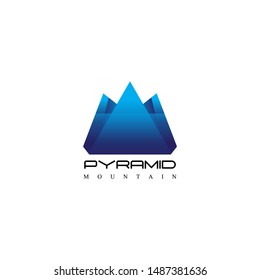pyramid mountain logo illustration in vector