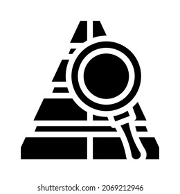 Pyramide von benötigt Glyph-Symbol Vektor. Pyramide des Bedarfszeichens. isoliertes Kontursymbol