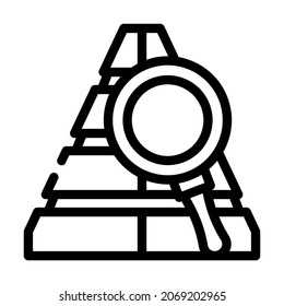 pyramid of needs line icon vector. sign. isolated contour symbol black illustration