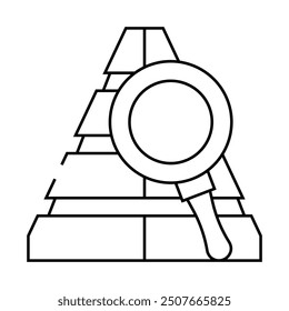 Pyramide der Bedürfnisse Linie Symbol Vektor. Bedarfspyramide. isoliertes Kontursymbol, schwarze Illustration
