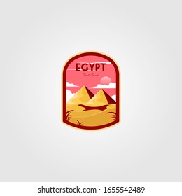 pyramid on the desert logo vector illustration design