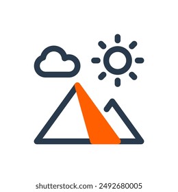Pyramid on Desert Vector Icon