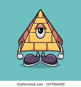 Pyramid One Eyes Cartoon Illustration