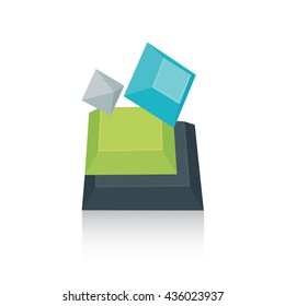 pyramid parts   green blue gray color