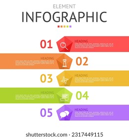 pyramid pentagon with line for infographic. used for process diagram, presentation, working flow, information layout, banner, chart, and graph. business concept with 5 options. data visualization.