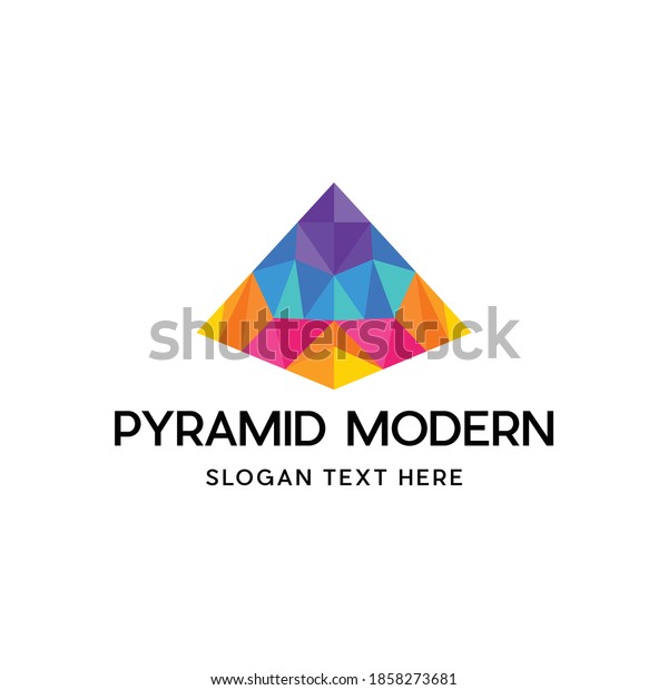 Pyramid Polygon Colorful Modern Abstract Business Stock Vector (Royalty ...