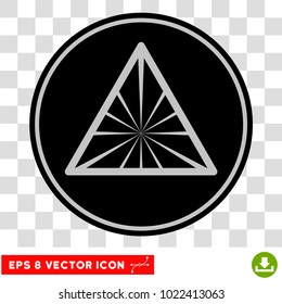 Pyramid Rays EPS vector pictograph. Illustration style is flat iconic symbol on chess transparent background.