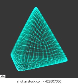 Pyramid. Regular Tetrahedron. Platonic Solid. Regular, Convex Polyhedron. 3D Connection Structure.