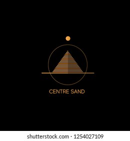 pyramid and sand abstract logotype - vector illustration