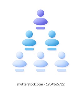 Pyramid Scheme Or Referral System Icon. 3d Vector Illustration.