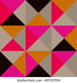 Pyramid seamless pattern polygon colorful pink scarlet beige grey