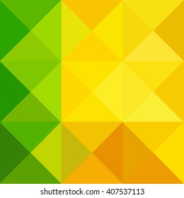 Pyramid seamless pattern polygon colorful green yellow