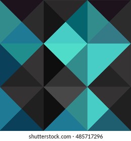 Pyramid seamless pattern polygon colorful black and blue