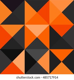 Pyramid seamless pattern polygon colorful black and orange
