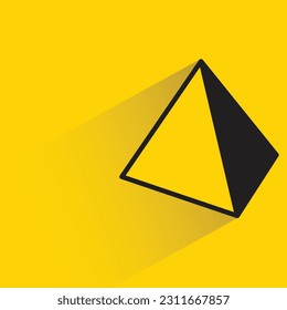pyramid with shadow on yellow background