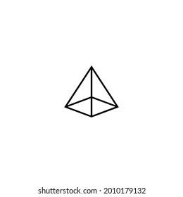 pyramid shape 3d icon abstract vector sign symbol